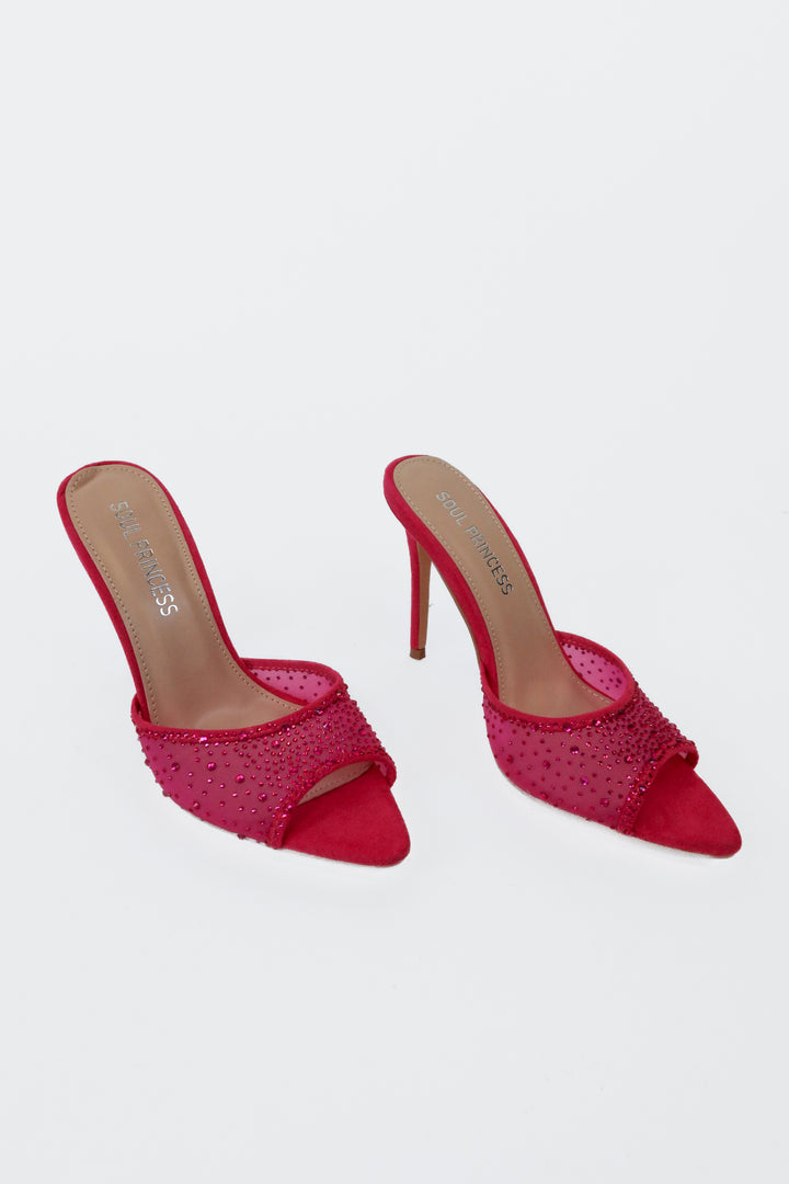 Soul Princess Fuchsia Rhinestone Mesh Open Toe Heels (7)