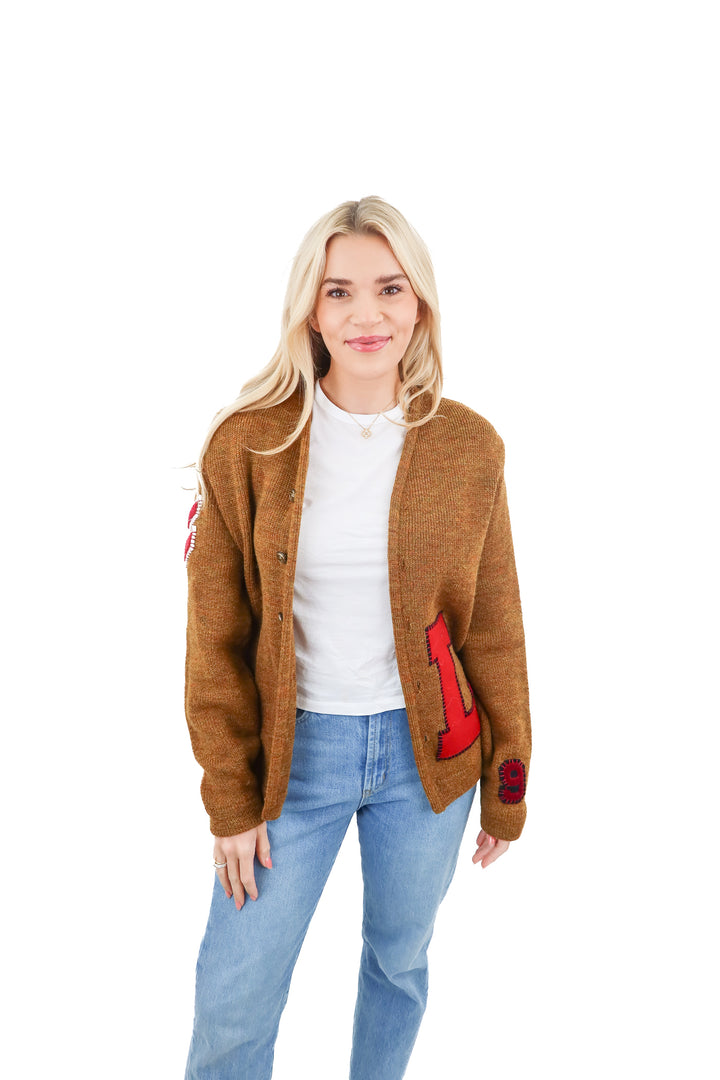 Varsity Fields "L" knit cardigan (S/M)