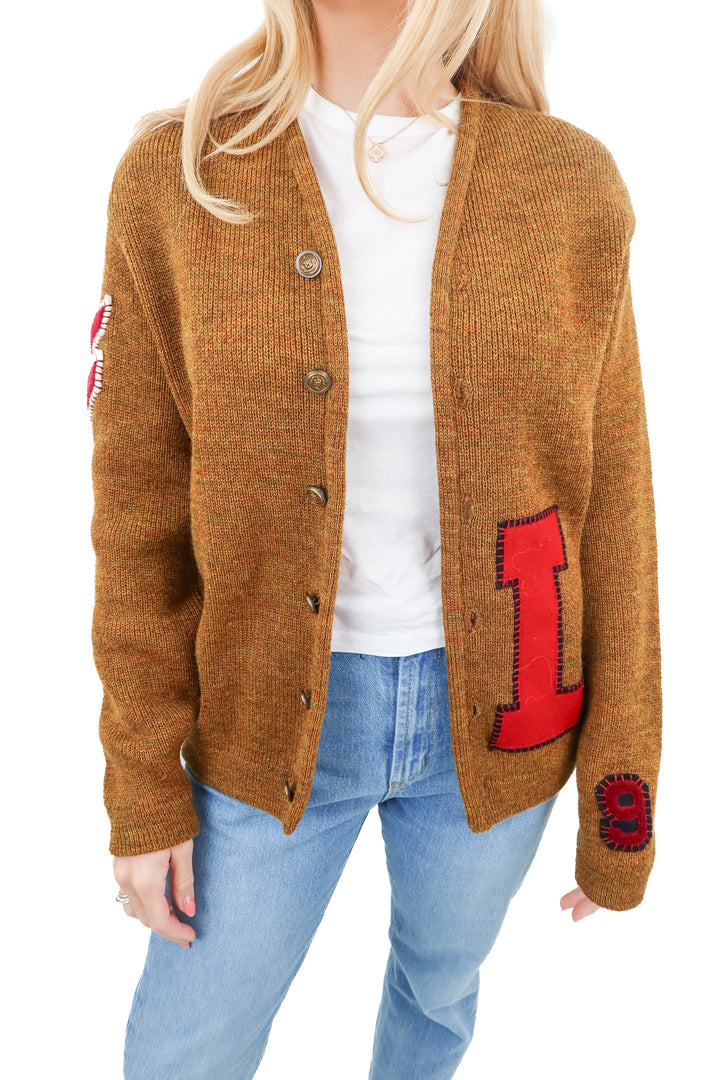 Varsity Fields "L" knit cardigan (S/M)