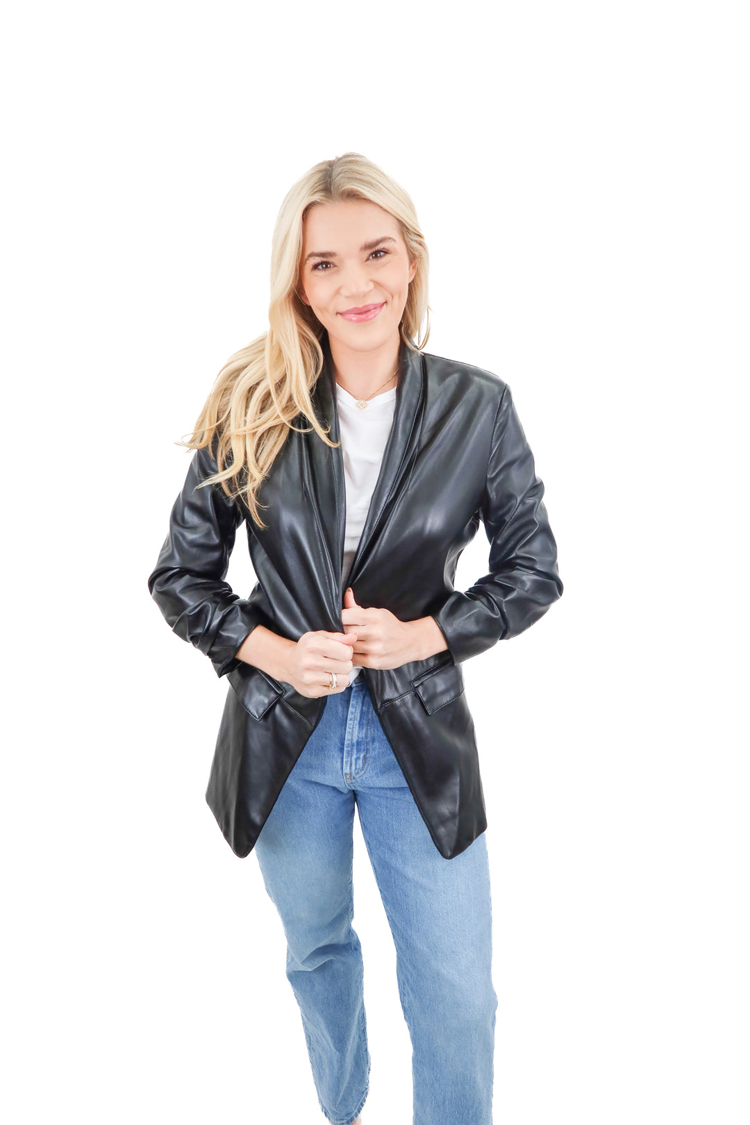 Living With Landyn + Tart Collections black vegan leather blazer (S)