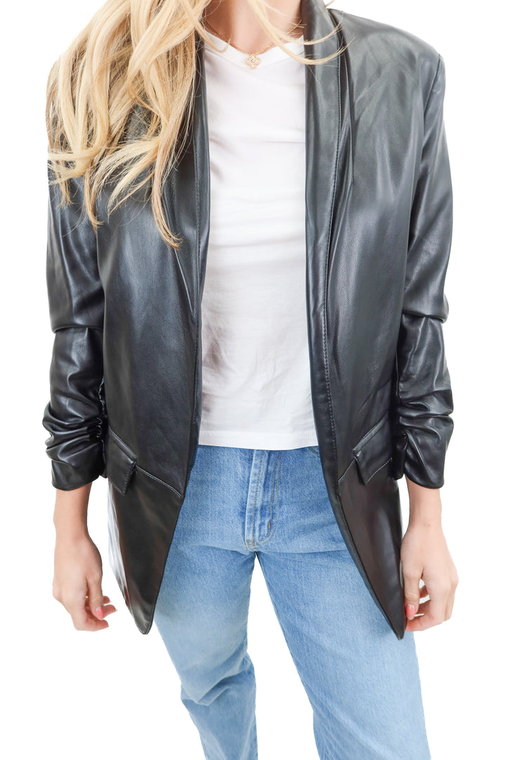 Living With Landyn + Tart Collections black vegan leather blazer (S)