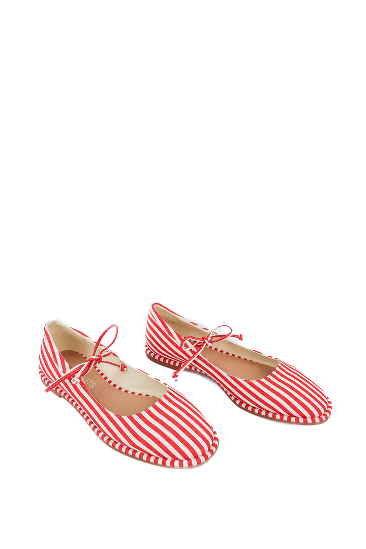 Coconuts red striped flats (10)
