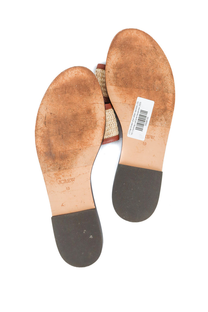 J Crew brown and rattan sandals (10)