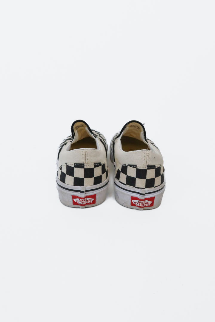 Vans Black/White Checkerboard Slip On Shoes (7; retail $60)
