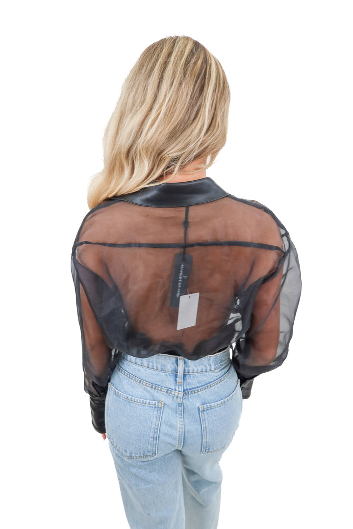 maniere de voir black see through bodysuit NWT (2; retail $120)