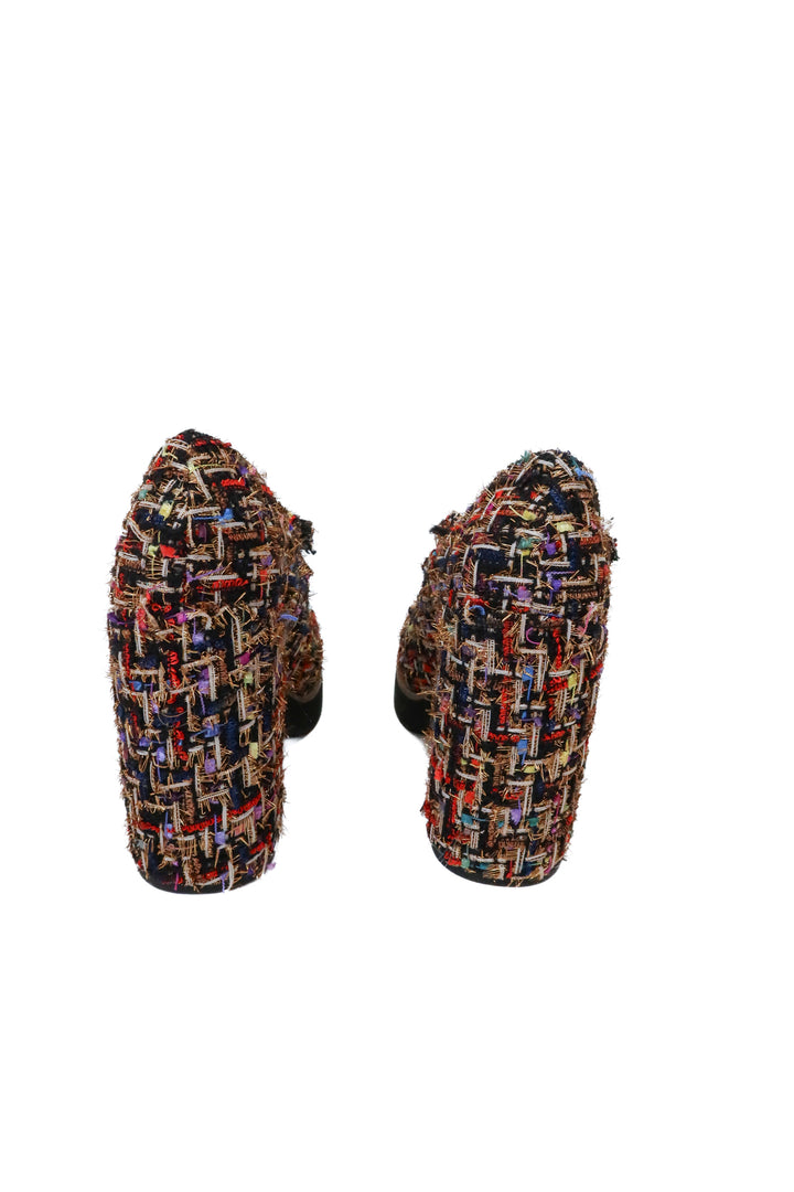 Steve Madden Black & Multi-color Tweed Mary Jane Block Heels (6.5)