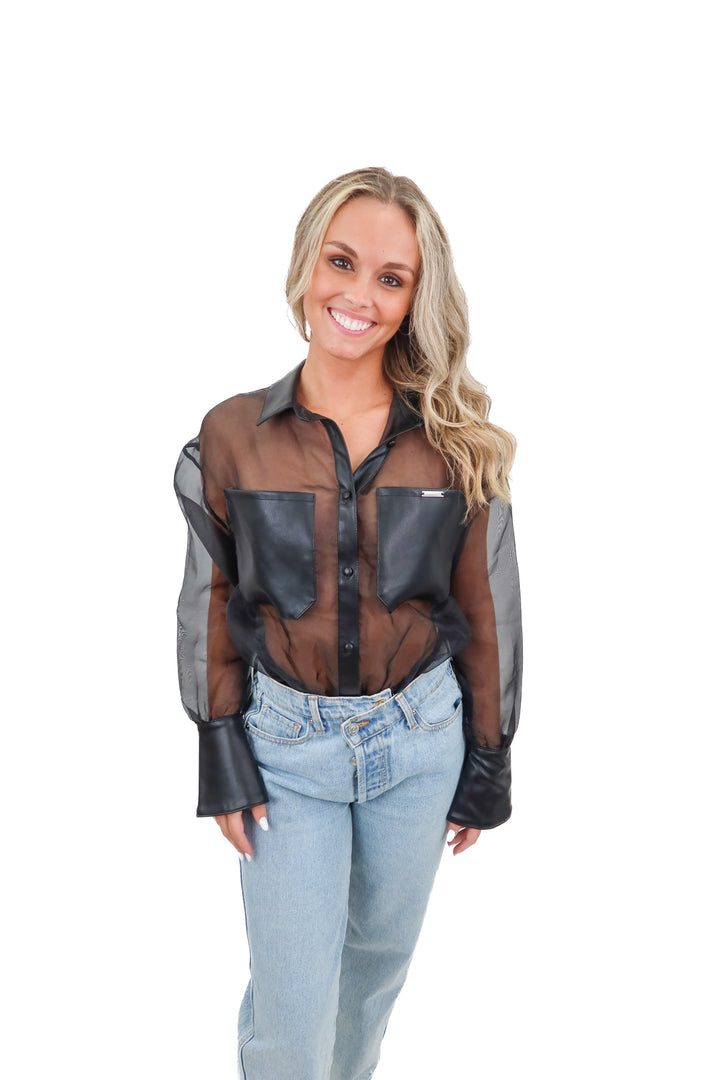 maniere de voir black see through bodysuit NWT (2; retail $120)