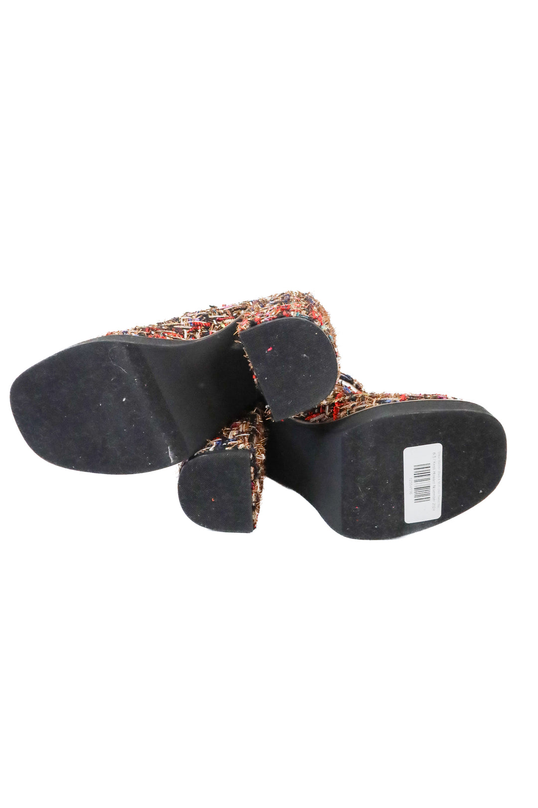 Steve Madden Black & Multi-color Tweed Mary Jane Block Heels (6.5)