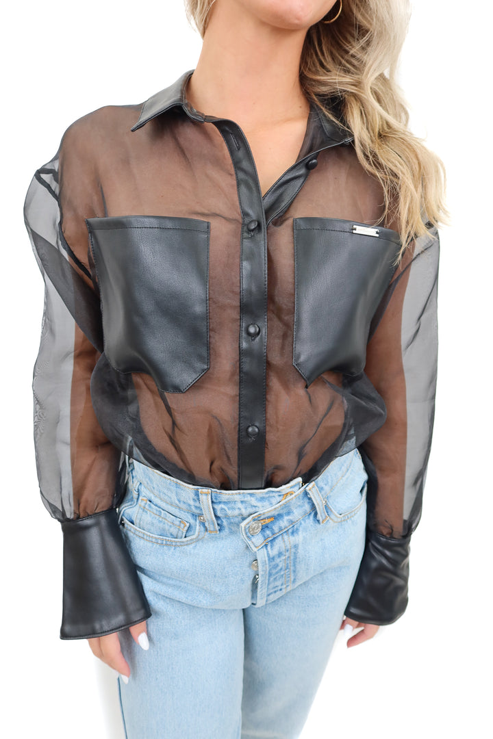 maniere de voir black see through bodysuit NWT (2; retail $120)