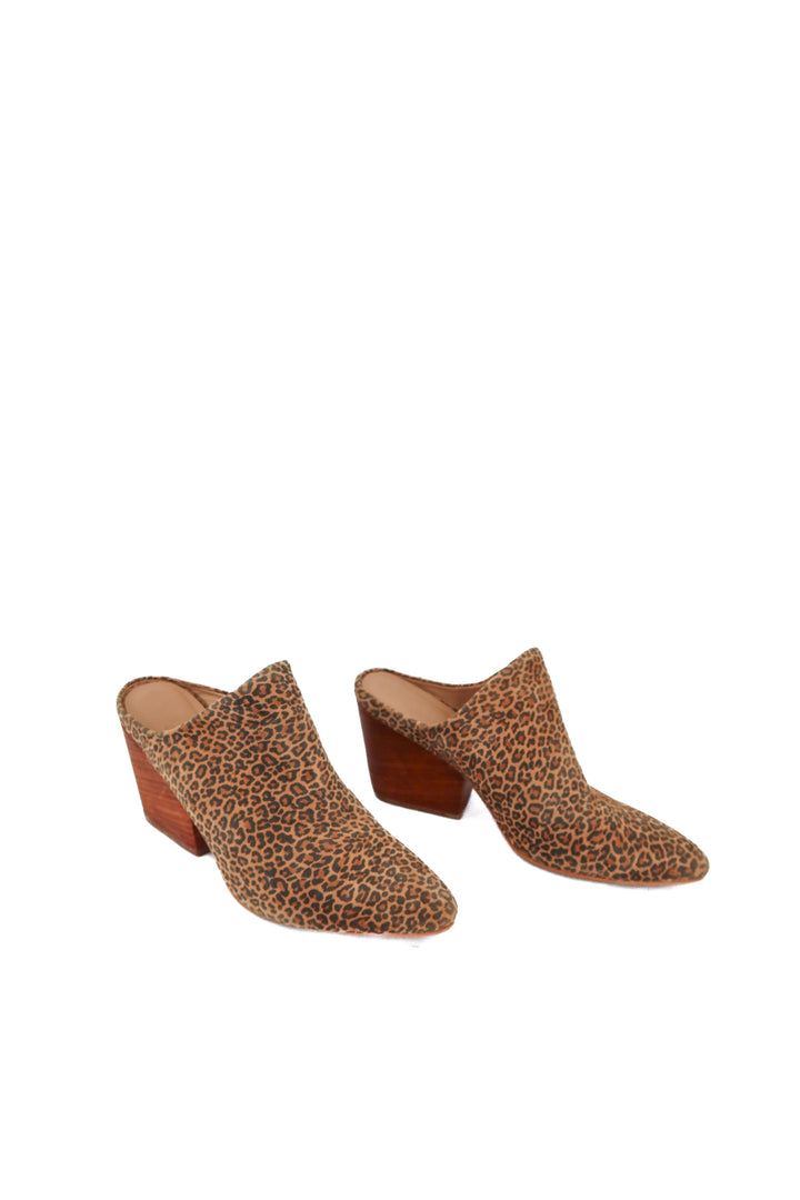 Able leopard suede heeled mules (8)