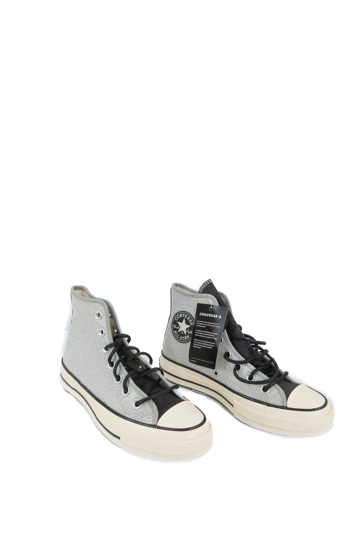 Converse metallic silver hightops NWT (7)
