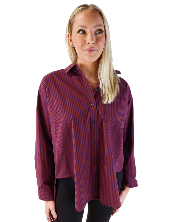 Madewell oversized striped button up (s; retails for $98)