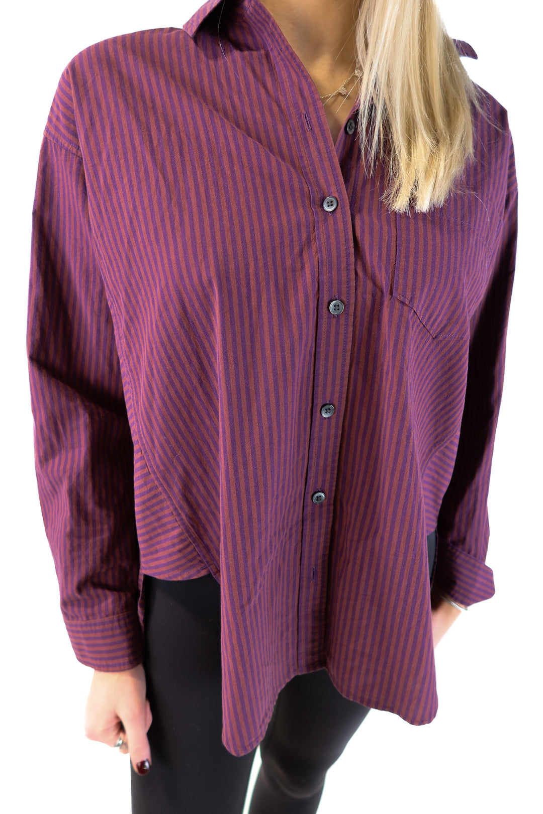 Madewell oversized striped button up (s; retails for $98)