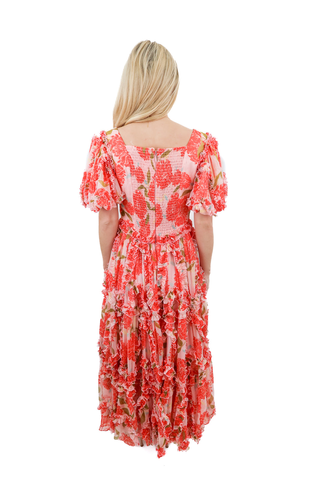 Ivy City Co. pink floral ruffled maxi dress (6)
