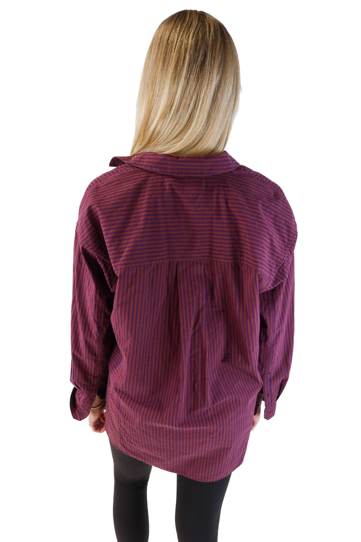 Madewell oversized striped button up (s; retails for $98)