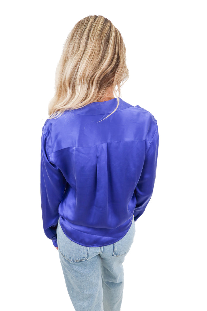 equipment purple silk button up NWT (s; retail $250)