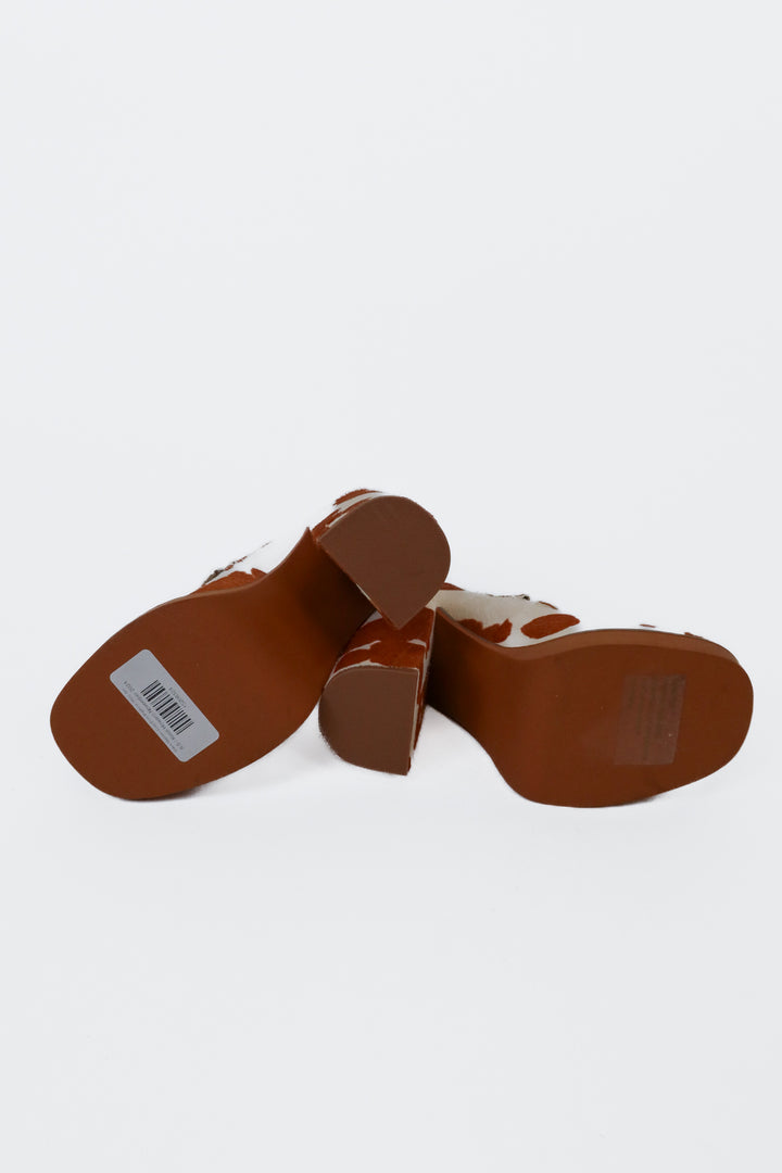 Steve Madden Cow Print Platform Mary Jane Heels (6.5)