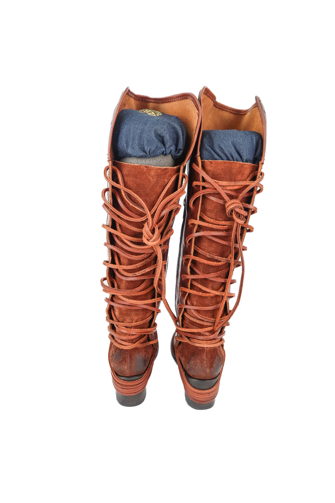 Freebird cognac lace up boots NWT (7; retail $275)