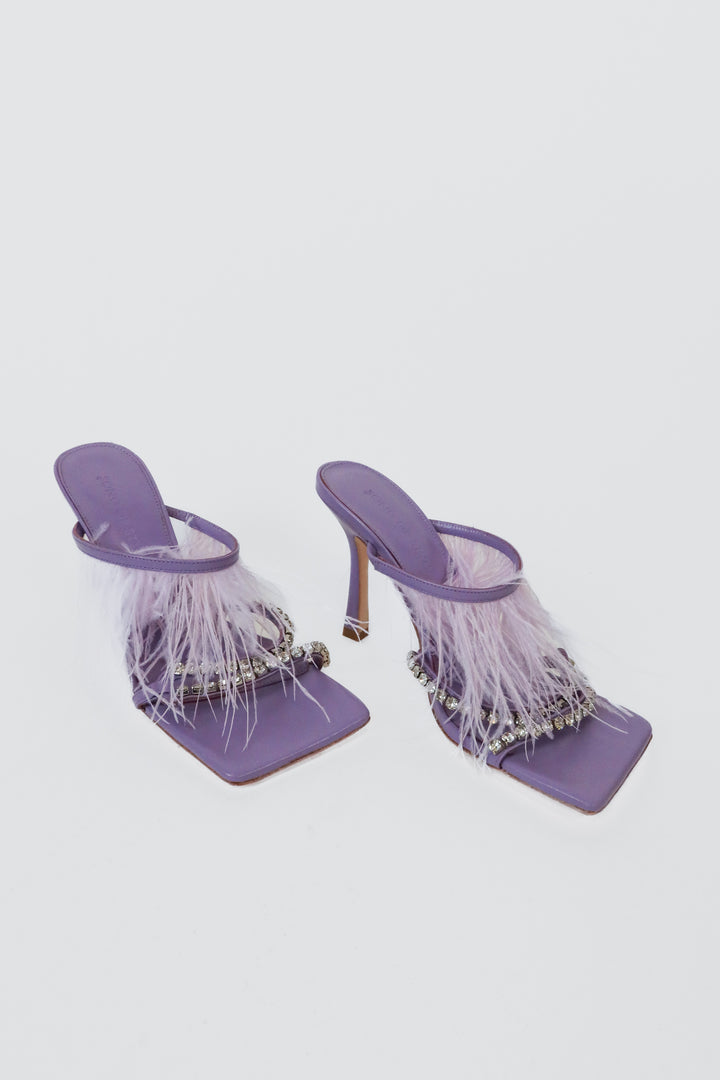 Song of Style Lilac Rhinestone and Feather Heels NWOT (7)