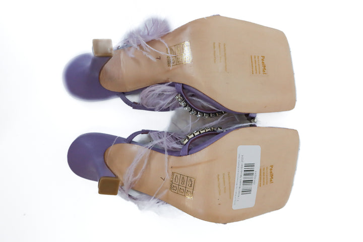 Song of Style Lilac Rhinestone and Feather Heels NWOT (7)