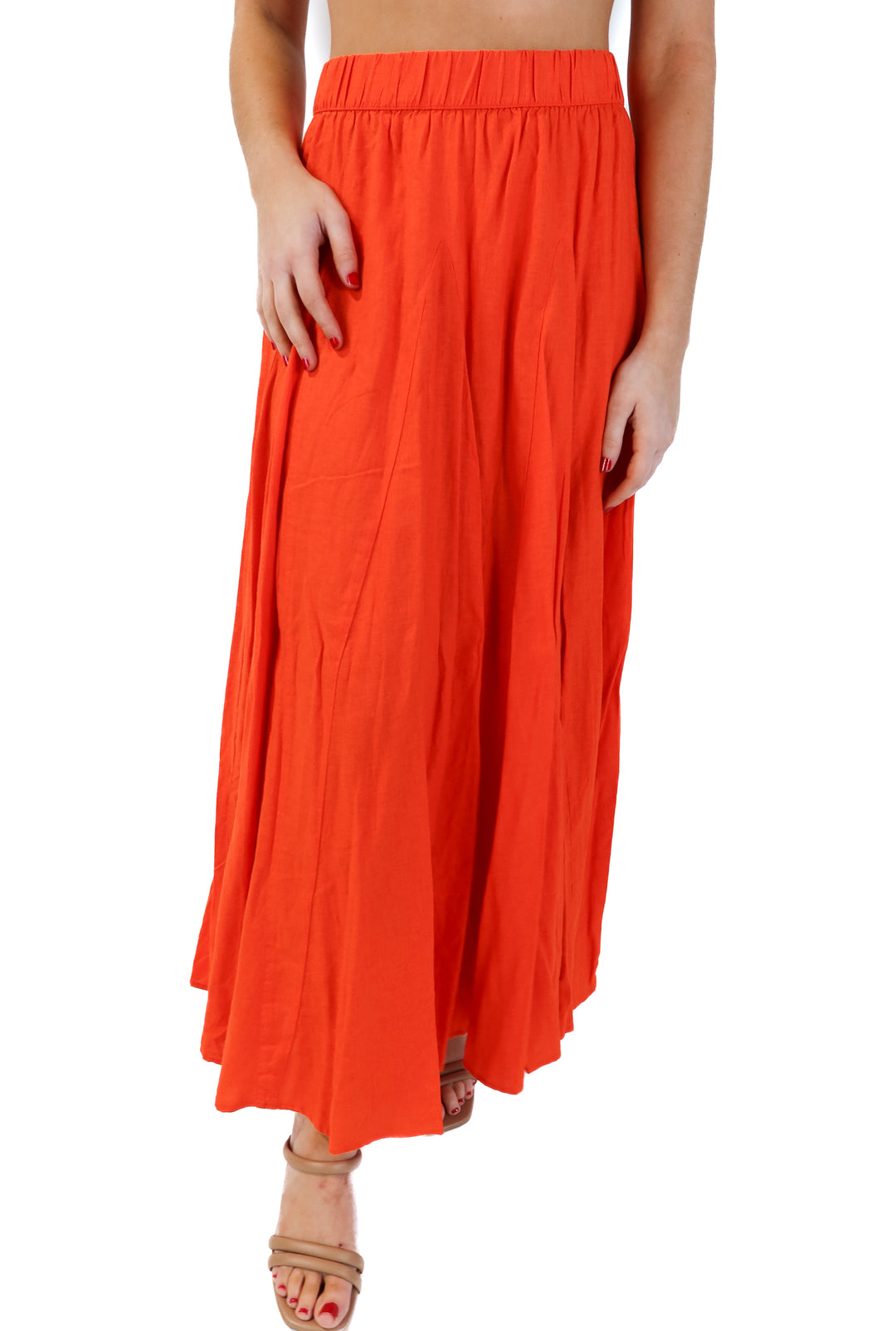 Universal Thread Orange Linen Skirt (S)