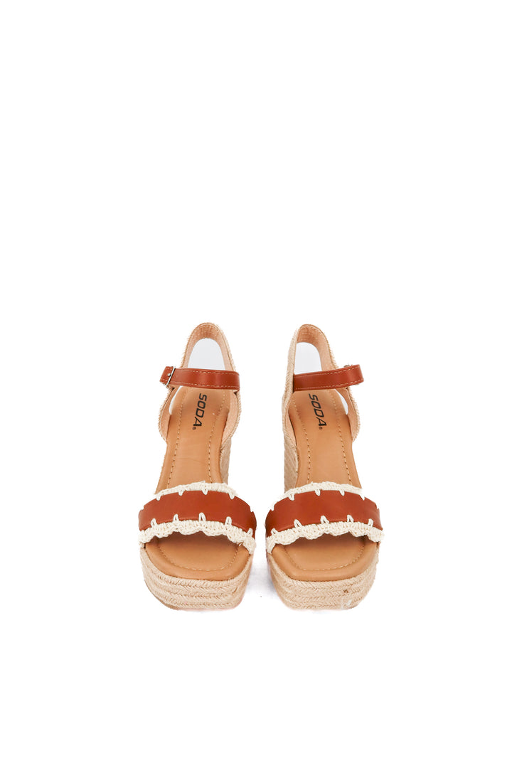 Soda rattan wedge sandals (6.5)