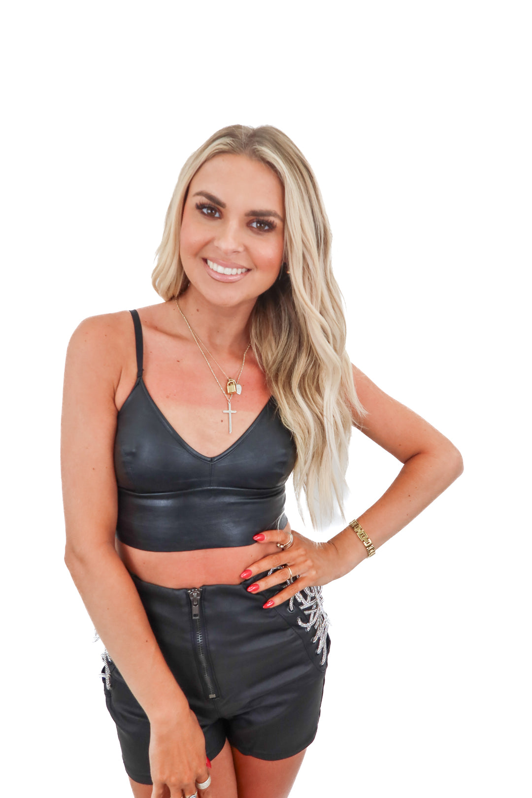 commando vegan leather bralette (s; retail $82)