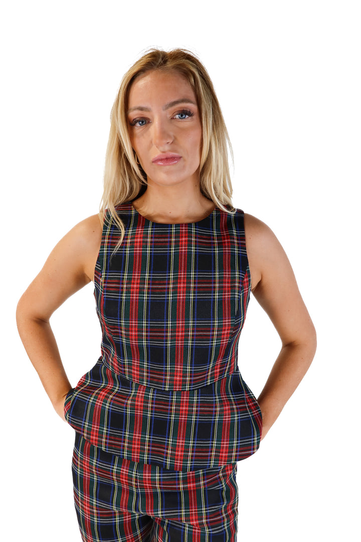 Vici plaid peplum top (s; retails for $58)