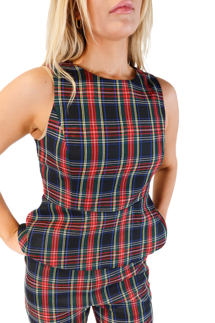 Vici plaid peplum top (s; retails for $58)