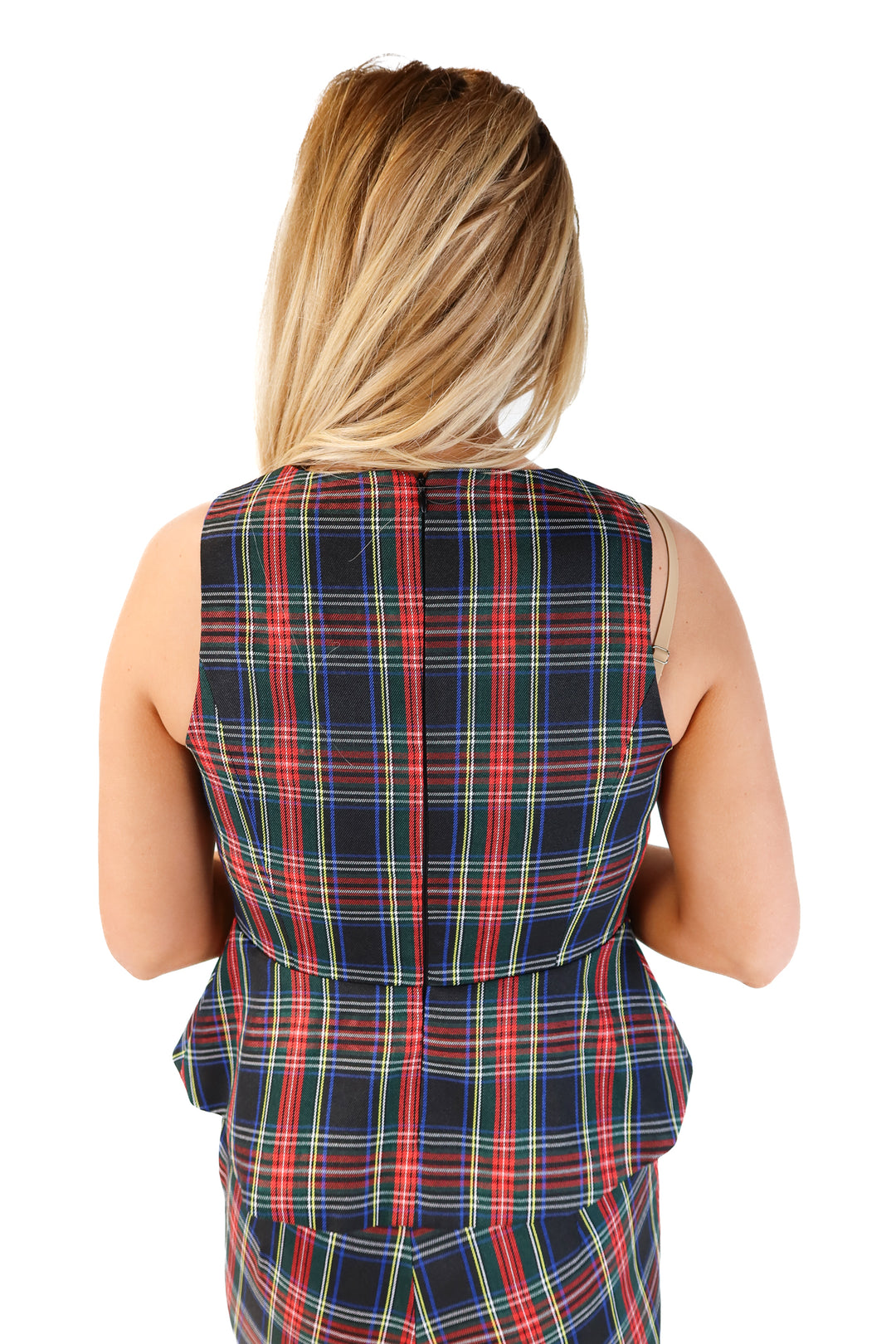 Vici plaid peplum top (s; retails for $58)