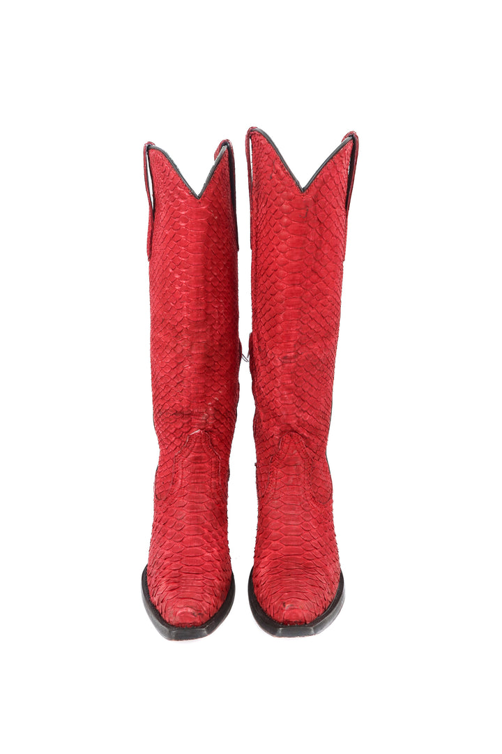 Corral red snakeskin leather cowboy boots (6.5)