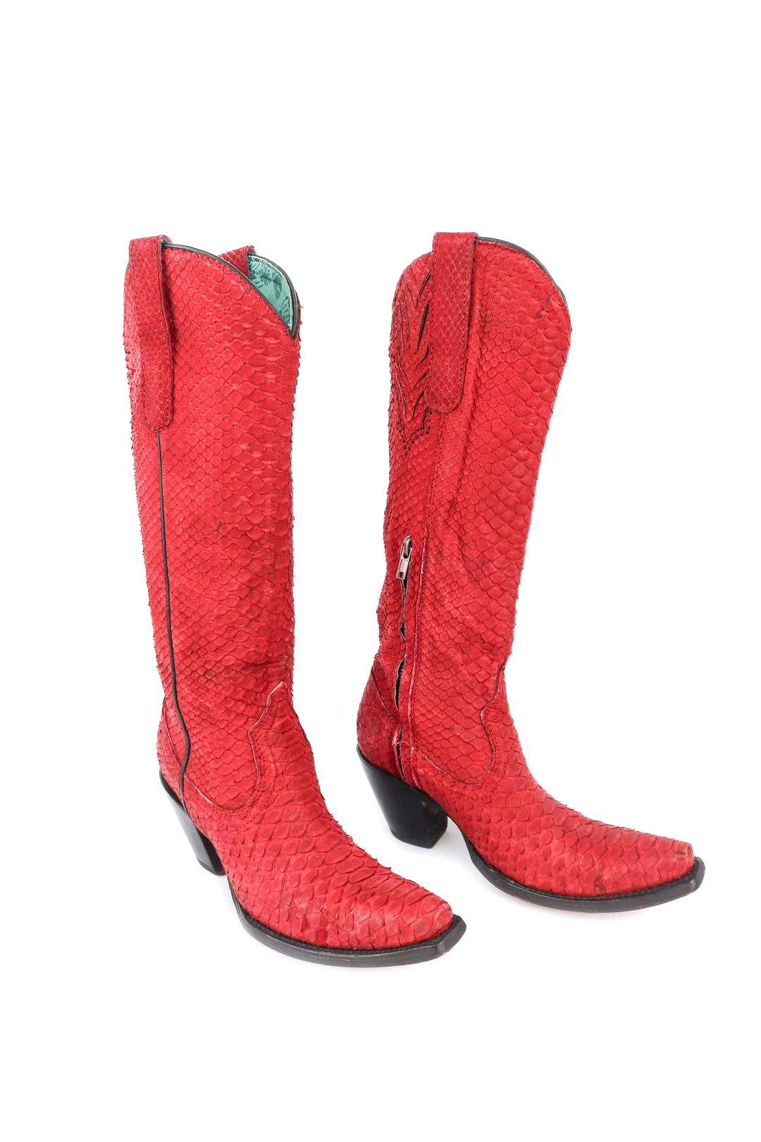 Corral red snakeskin leather cowboy boots (6.5)