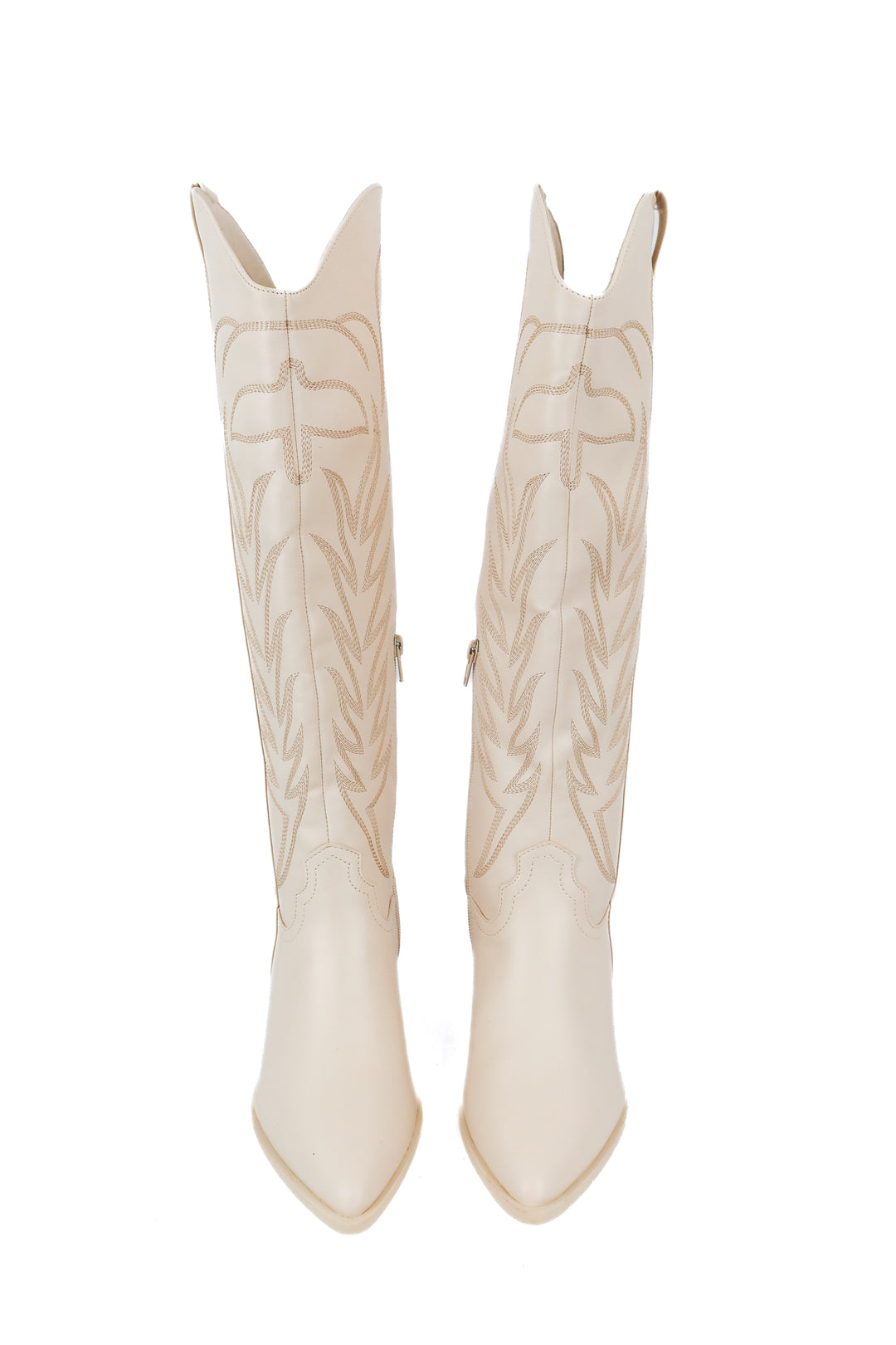 Qupid cream leather cowboy boots (7)