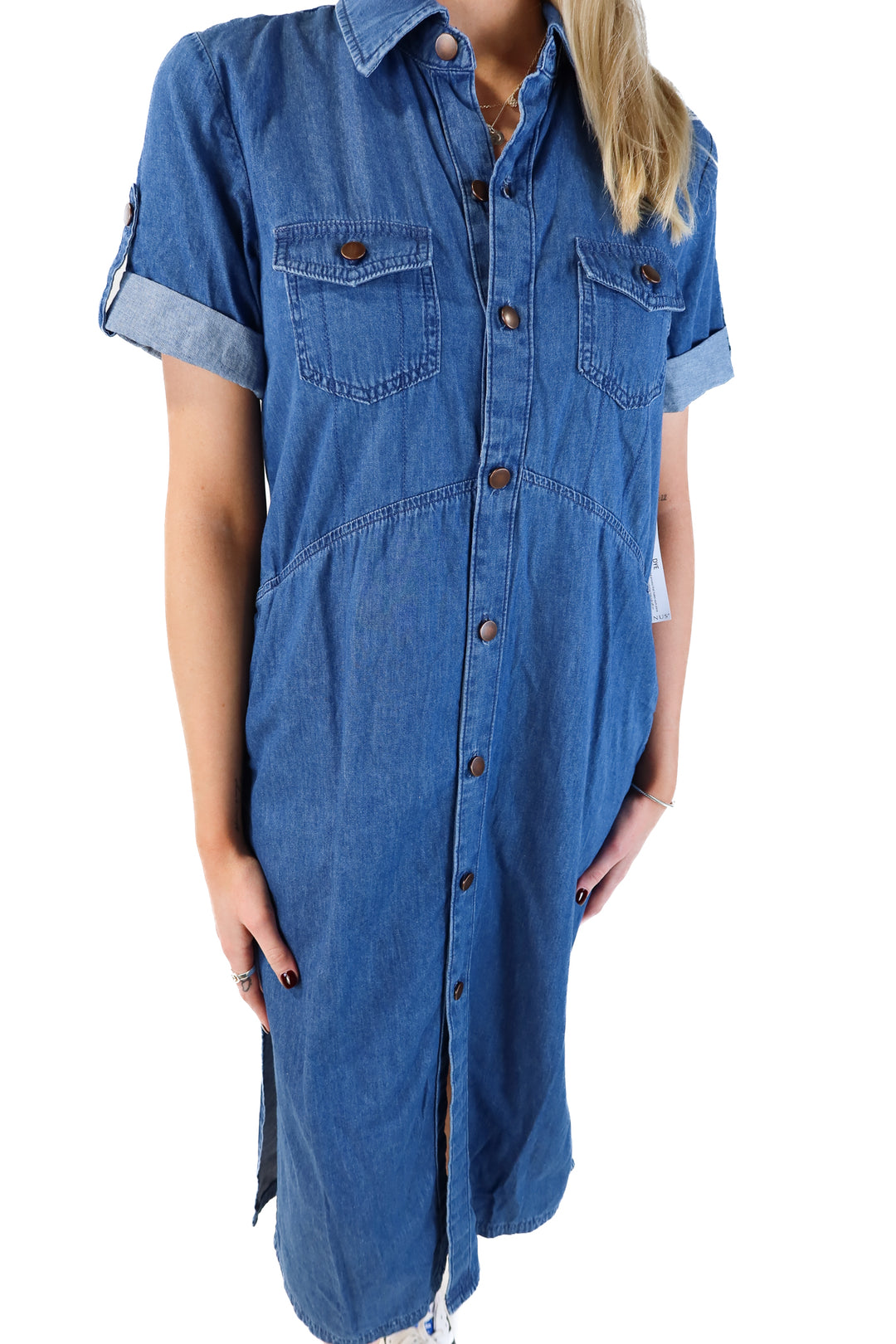 Venus soft denim button midi dress NWT (s; retails for $59.90)