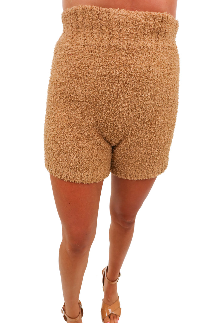skims brown sherpa shorts (xxs/xs; retail $78)