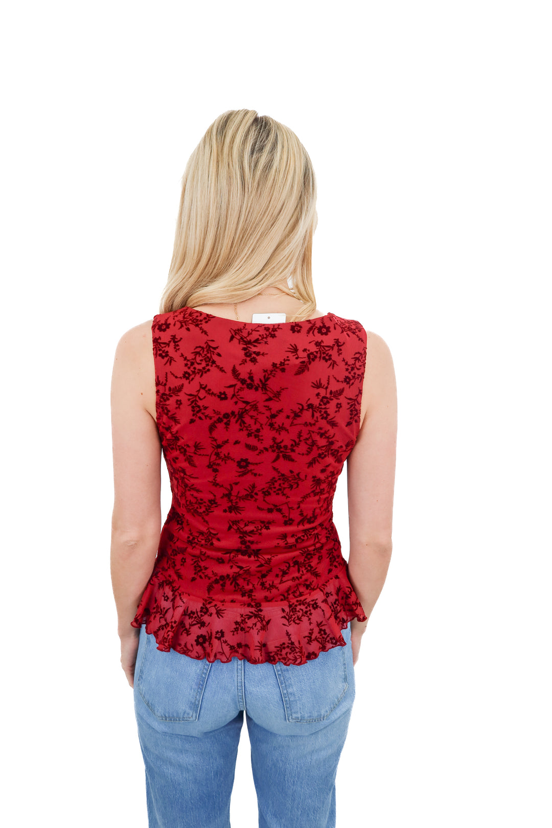 cupshe x renee maroon floral top NWT (s)