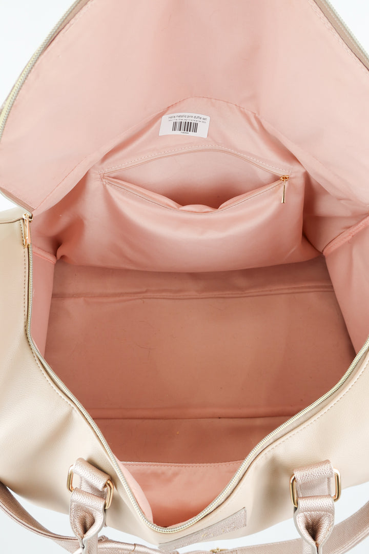 Hollis metallic pink duffle set