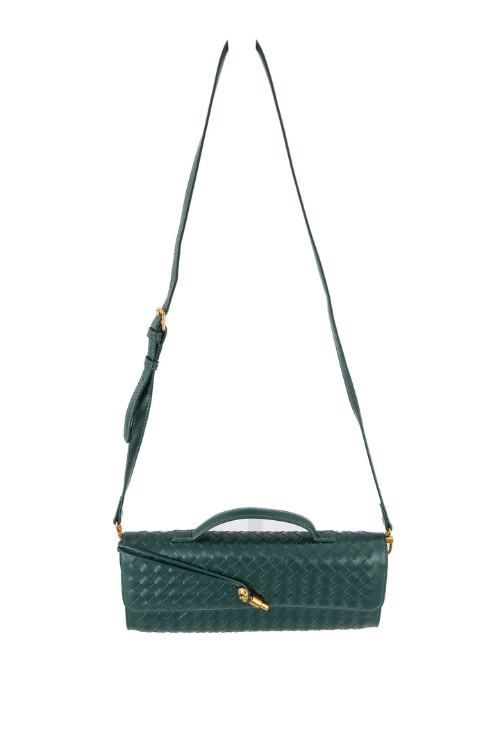 emerald green woven purse