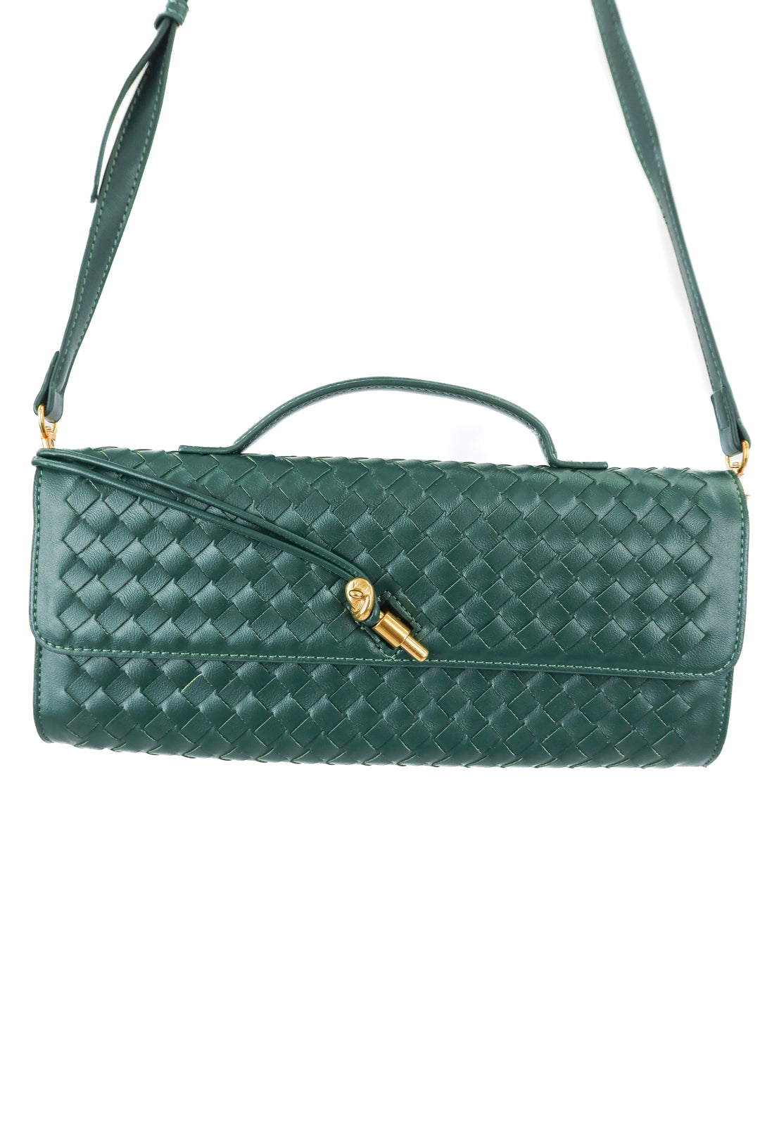 emerald green woven purse