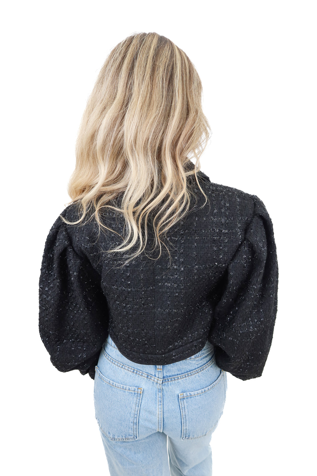 assignment black woven metallic jacket NWT (xxs; retail $158)