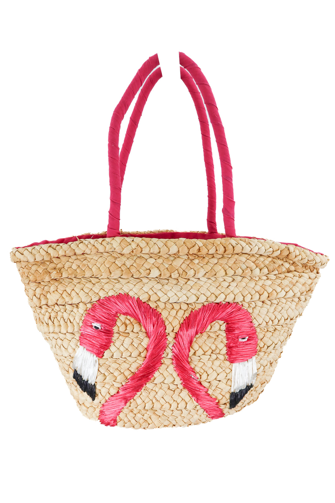 Flamingo straw bag
