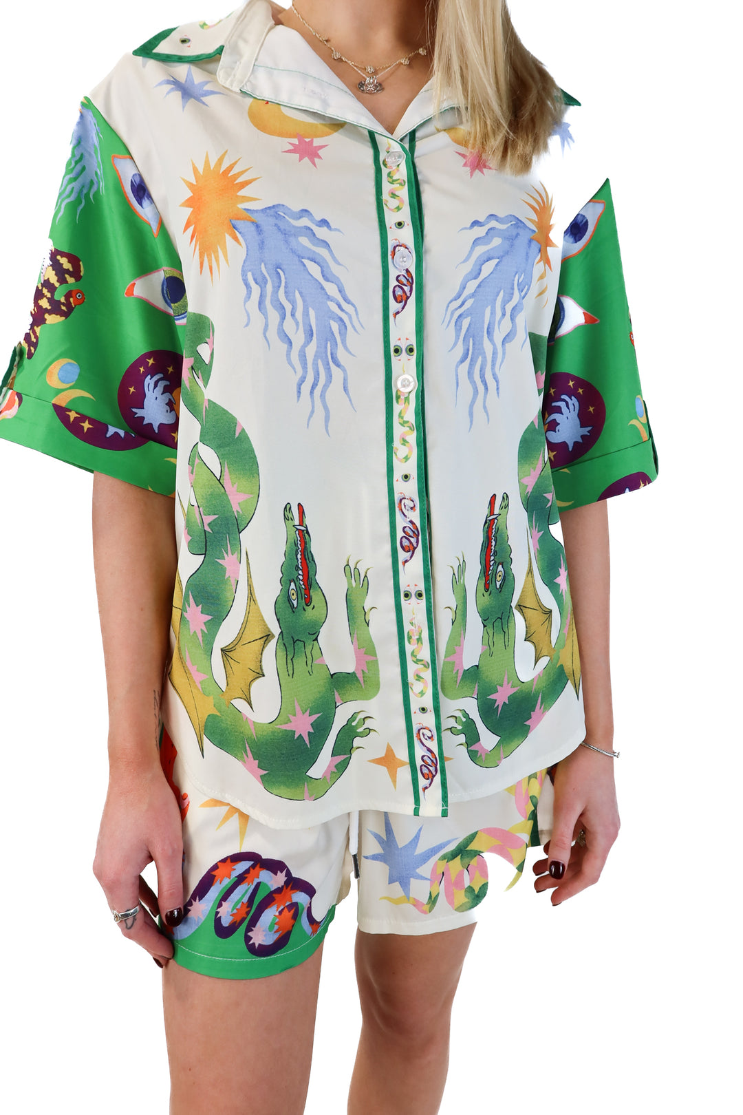 Dragon Printed Pajama Set (S)