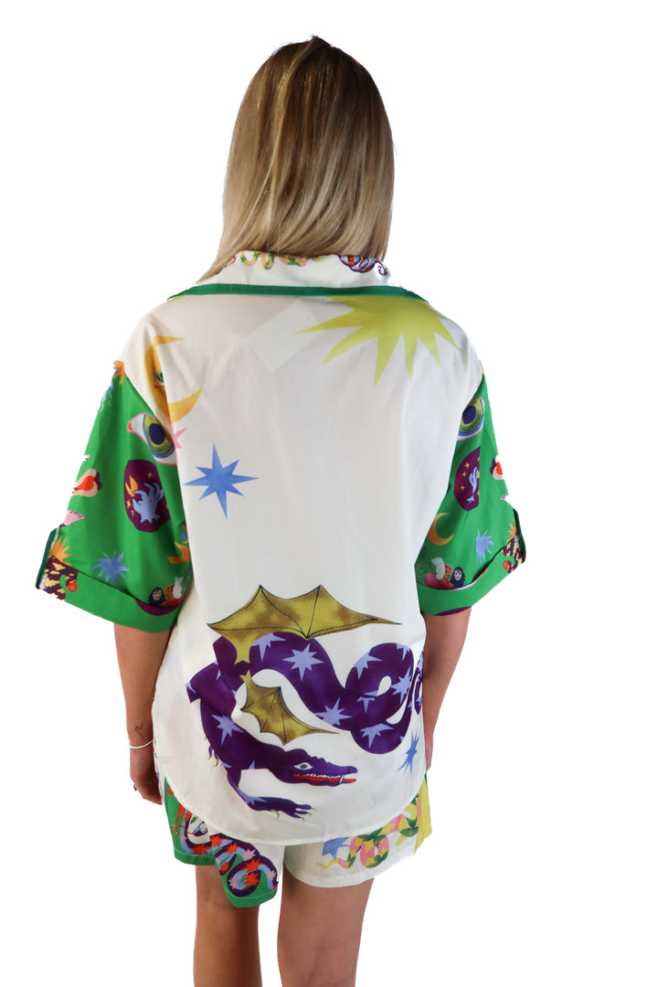 Dragon Printed Pajama Set (S)