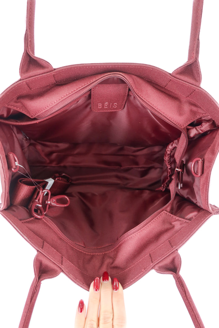beis burgundy the book tote (retail $108)