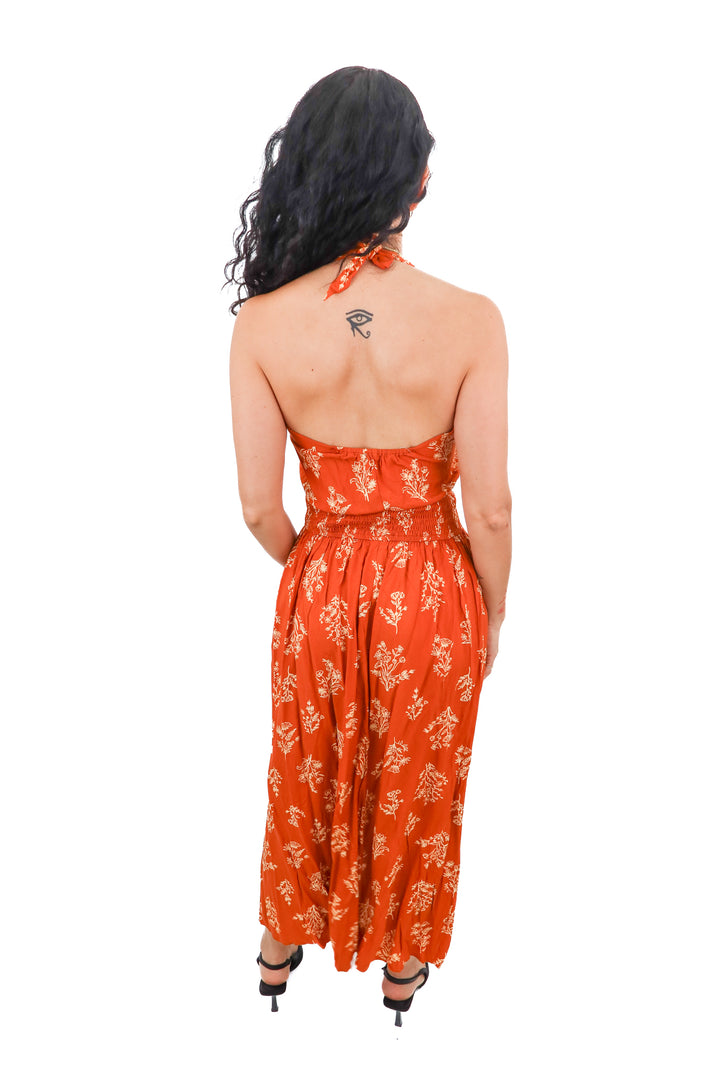 cupshe x kittenish orange floral one shoulder dress NWT (xs; retail $35)