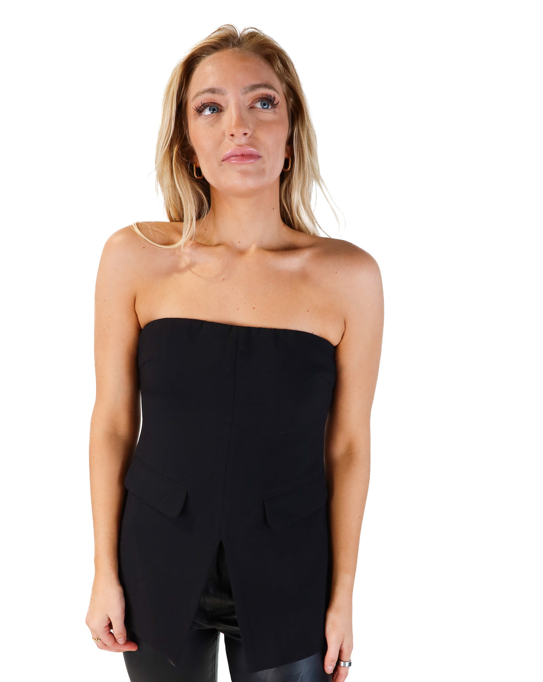 Le ALX black strapless blazer top NWT (s; retails for $139)
