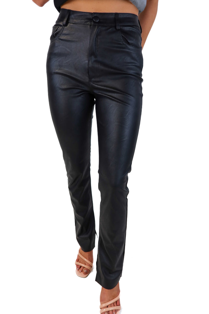 Vici Black Vegan Leather Pants NWOT (S; retails for $74)