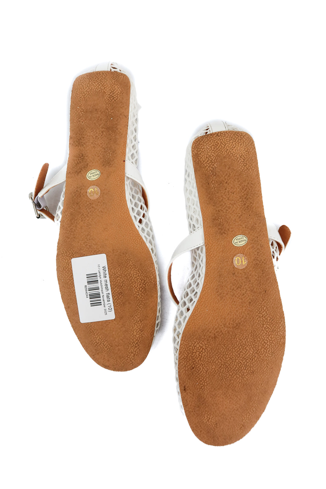 White mesh flats (10)