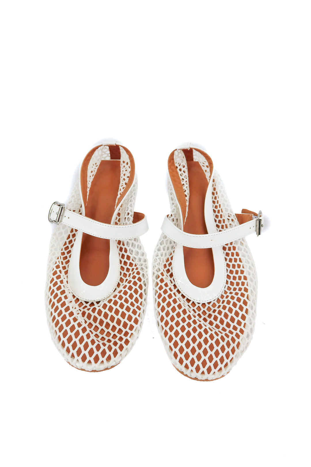 White mesh flats (10)