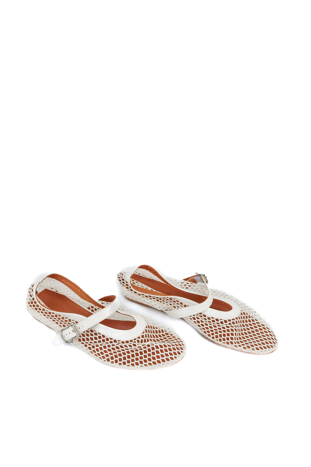 White mesh flats (10)
